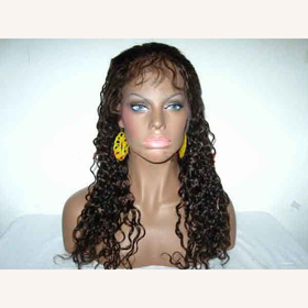 Indian Remy 18" Water Wave Med Cap Full Lace Wig