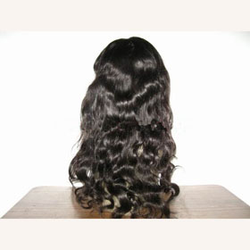 18 Inch Full Lace Indian Remy Human Long Waves Rolled Hair Wigs