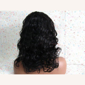16 Inch Lace Front Indian Remy Small Waves Rolled Wigs