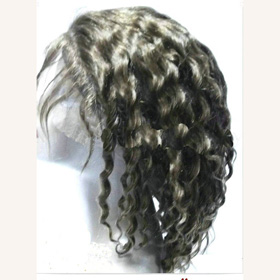 14 Inch Lace Front Indian Remy Human Long Waves Rolled Hair Wig