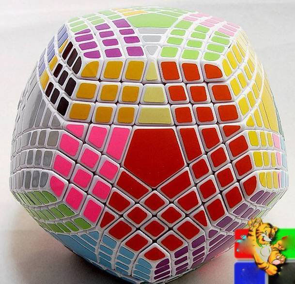 MF8 White ABS Educational Teraminx Cube Puzzle