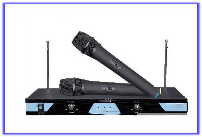 Dual Channel Wireless DJ & Karaoke Microphone Mic