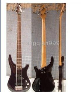 Purple Electric 4 String Bass Guitar