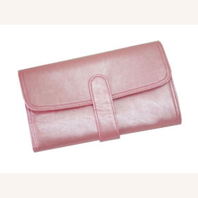 [10pcs/lot]New Arrival High Quality Set 18pcs Makeup Brushes Set Pink Soft Leather Button Case