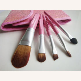 *Free Shipping*!* PUPA*5PCS Makeup Brush Set& Leather pouch(10pcs,5pcs,1pcs)