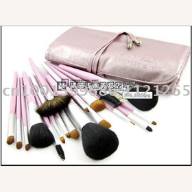 Pink and purple wool / 18 makeup brush / makeup set / make-up brush sets,free shipping