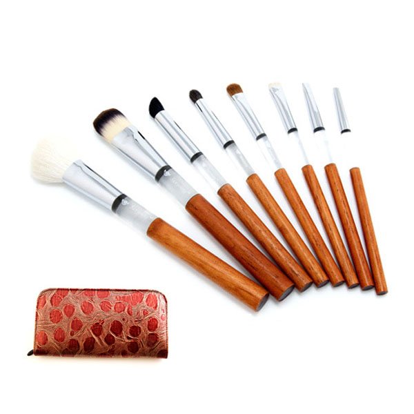 Free Shipping Brand New 8PCS Professional Makeup Brush Set + Brush Roll(TB017)
