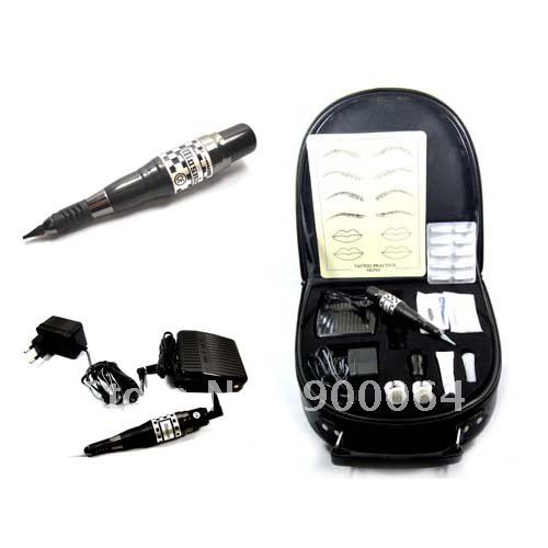 1.5kg Top Permanent Makeup Kit Tattoo Eyebrow Pen +Case+Power+Tips