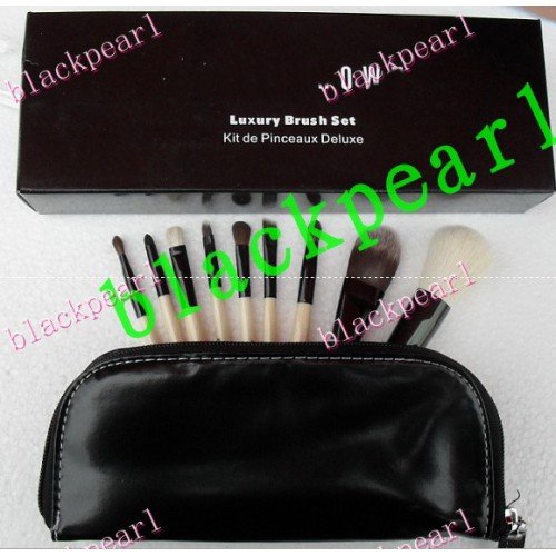 Black NEW 9 PCS Makeup With Leather Pouch