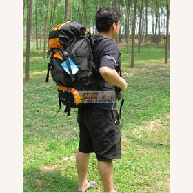 Orange Multi-function Combination Nylon Zipper Large Capacity Hiking Backpack