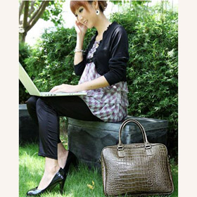 Genuine Leather Shoulder Zipper Laptop Backpack