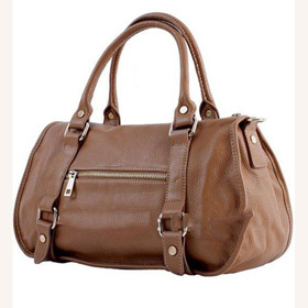 Folds Solid Metal Rivets Leather Laptop Bag for Women
