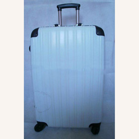 White Carry-On ABS Removable Metal Rod Rolling Suitcase