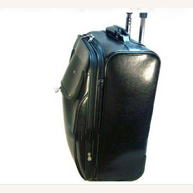 PVC Black Trolley Wheeled Travel Wash Bag