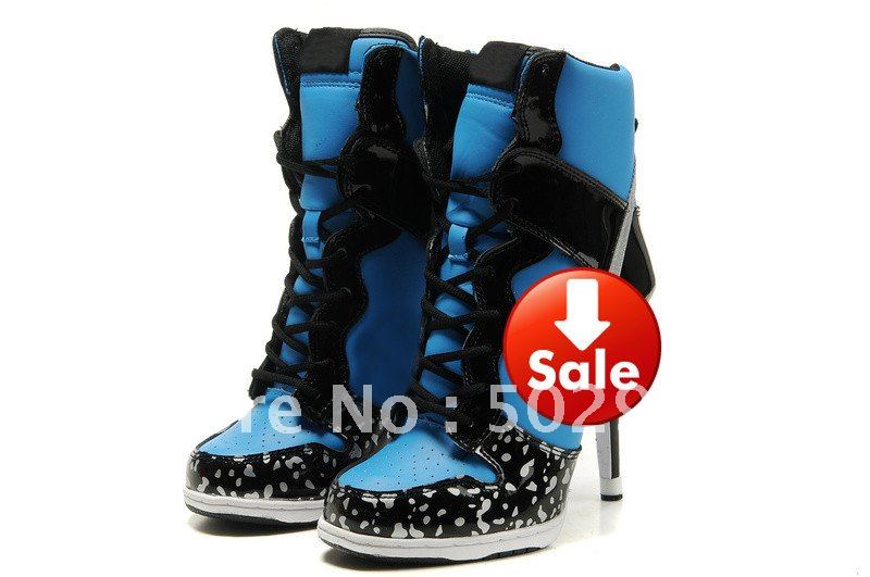 High Heels Ankle Leather Lace-Up Boots