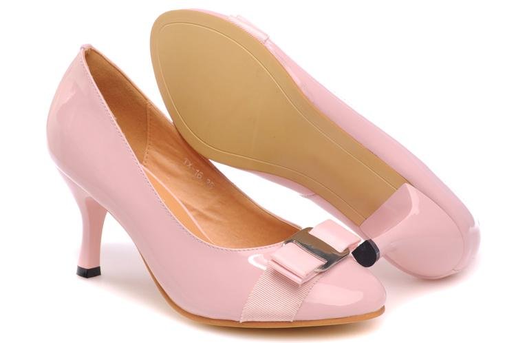 Cotton Fabric Lining Genuine Leather Upper Pink Women's Shoes