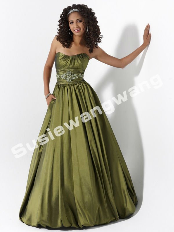 Strapless Embroidery Beading Sash Bustle Princess Guinceanera Dress