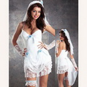 Acrylic+ Lace White Sexy Costumes