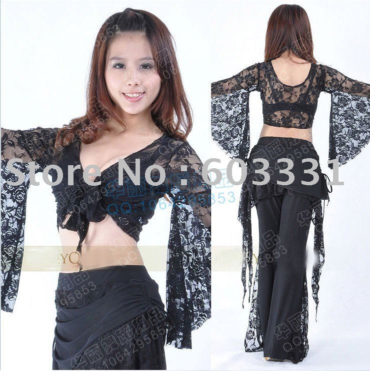 Flared Sleeves Lace Belly Dance Costumes