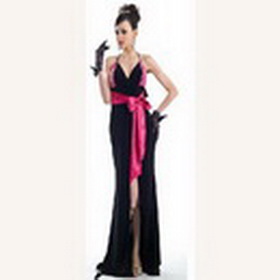 Black Suspenders Split Long Elegant Sexy Evening Dress