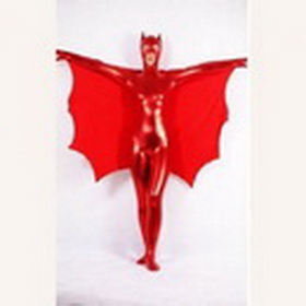 Sheat Breathable Lycra Red Natural Latex Zentai Cat