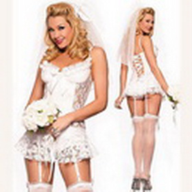 Sexy Spandex Corsets & Naughty Nuptials Bride Costume