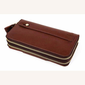 Genuine Leather W20*H11*D3.5 CM Zipper Men's Wallets