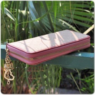 Hardware Heart Pendant W19cm * H10cm * D2.7cm Leather Wallet