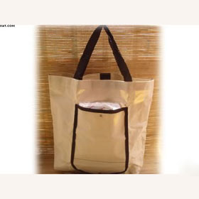 Yellow Folding Waterproof Shopping Bag
