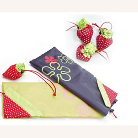 Durable Strawberry Folding Novelty Washable Shopping Bags