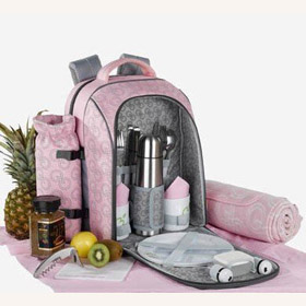 Waterproof Pink Rubber Picnic Bag