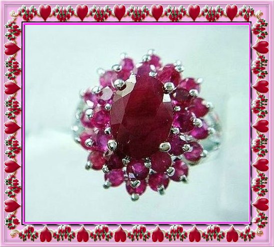 925 Silver Plating Natural Ruby Ring