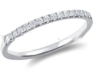 Solid 18K White Gold Diamond Ring