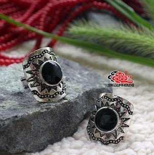 Workmanship Ethnic Style Tibetan Silver Turquoise Ring