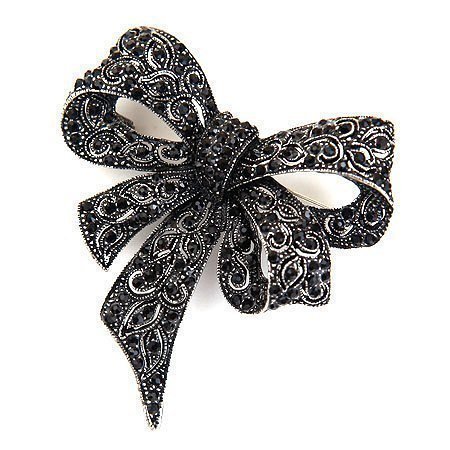 Special Attachment Bowknot Black Brooch
