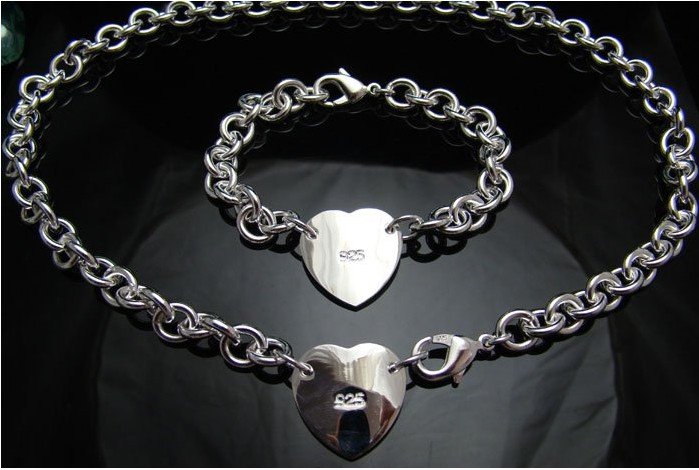 925 Sterling Silver Heart Shape Fashion & Costume Jewelry Sets