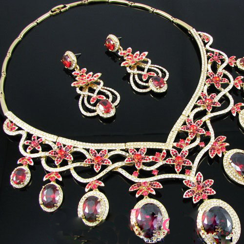 Gold Planted Zircon Jewelry Set