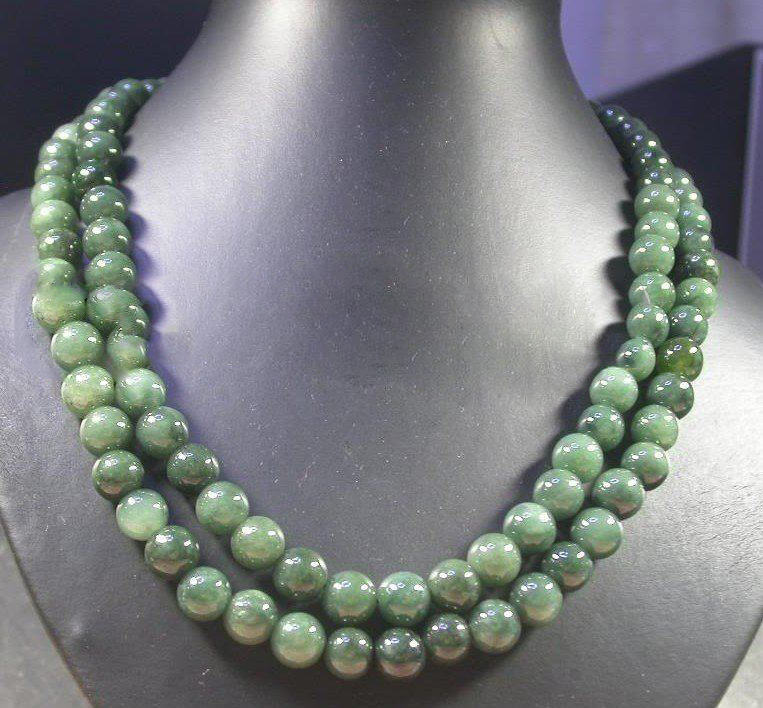 Green Natural Burma Jade Bead Necklace