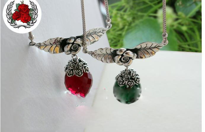 Old Silversmith Red Green Crash Elegent Fashion Necklace