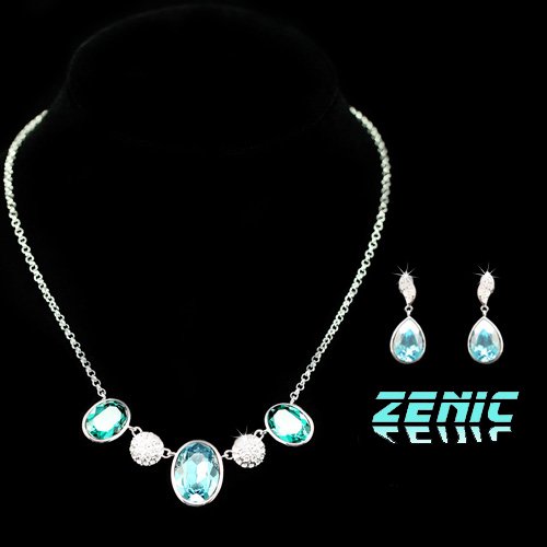 Blue Crystal Gold Plated Necklaces