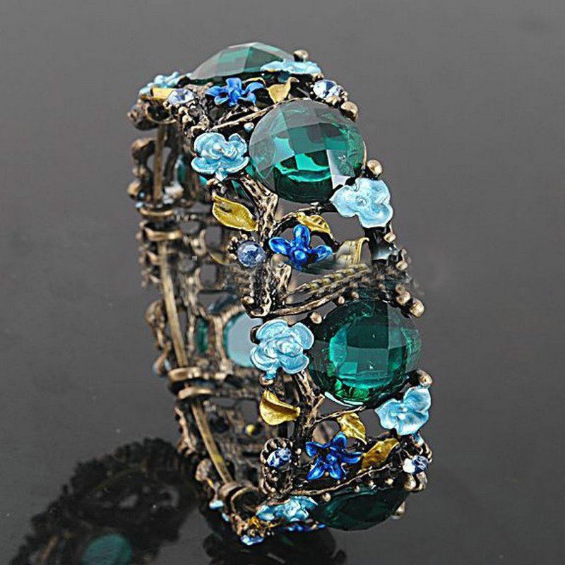 Vintage Style Crystal Rhinestone Stretch Bracelet
