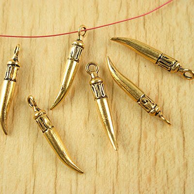 Gold Plated Chilli Shape Alloy Pendants