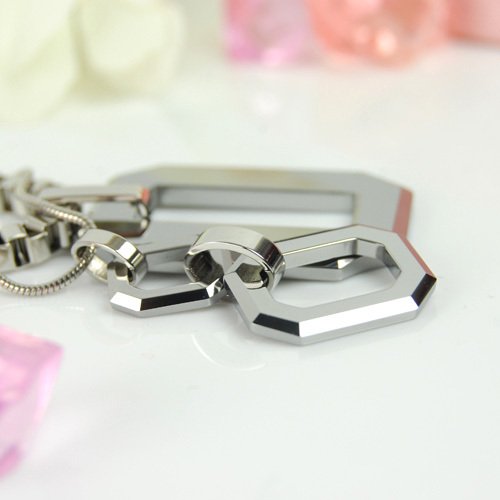 Lovers' Squareness Lucky Window Shape Polished Shiny Tungsten Pendant