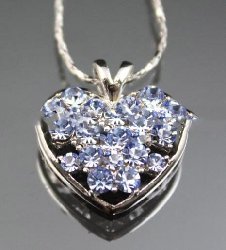 Corrosion Resistance Traditional Handwork Gold Necklace with Blue Gemstone Heart