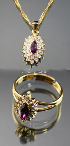 Traditional Handwork Rhinestone Gold Jewelry Sets