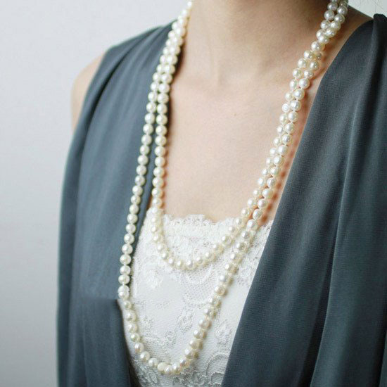 Natural Freshwater Pearl Round White Necklace
