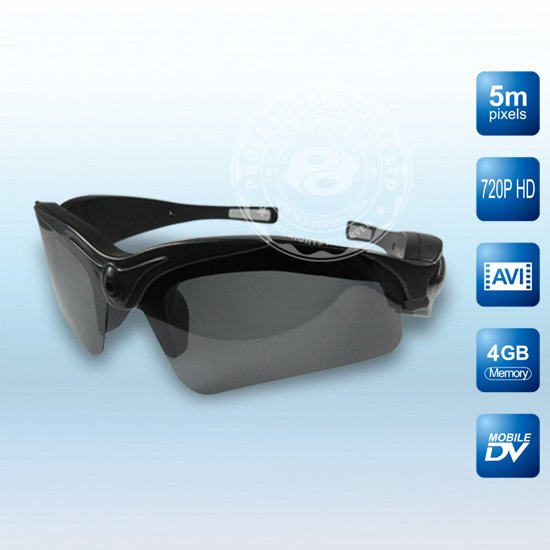 PC Frame 720P HD Camera Glasses 4G 5 Mega Pixels Sports Eyewear