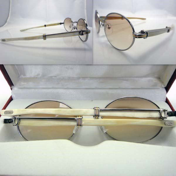 Gradient Men Acrylic Lenses White Buffalo Horn Frame Sports Eyewear