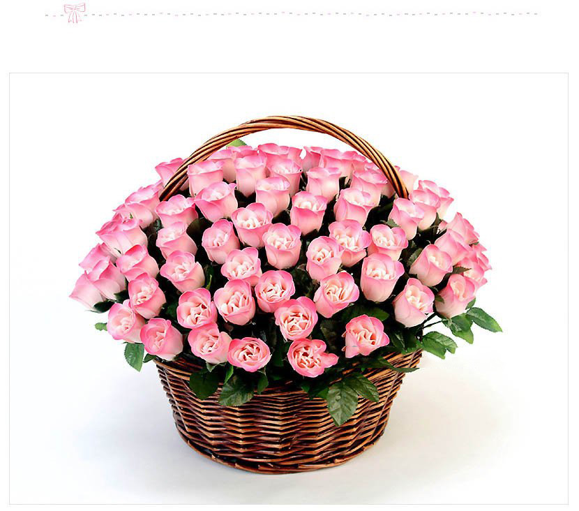 Aromatic Skincare Rose Soap Flower with Basket for Wedding Gift