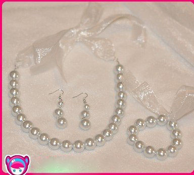 Elehent White Freshwater Pearl Bridal Jewelry Sets